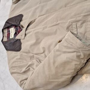 Eddie Bauer Thinsulate Winter Trench Chore‎ Barn Jacket Leather Collar AS IS